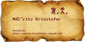 Móritz Krisztofer névjegykártya